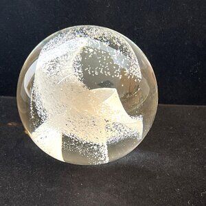 Caithness Paperweight Scotland UK Signed Hand Blown Wave Pastel Art Glass VTG